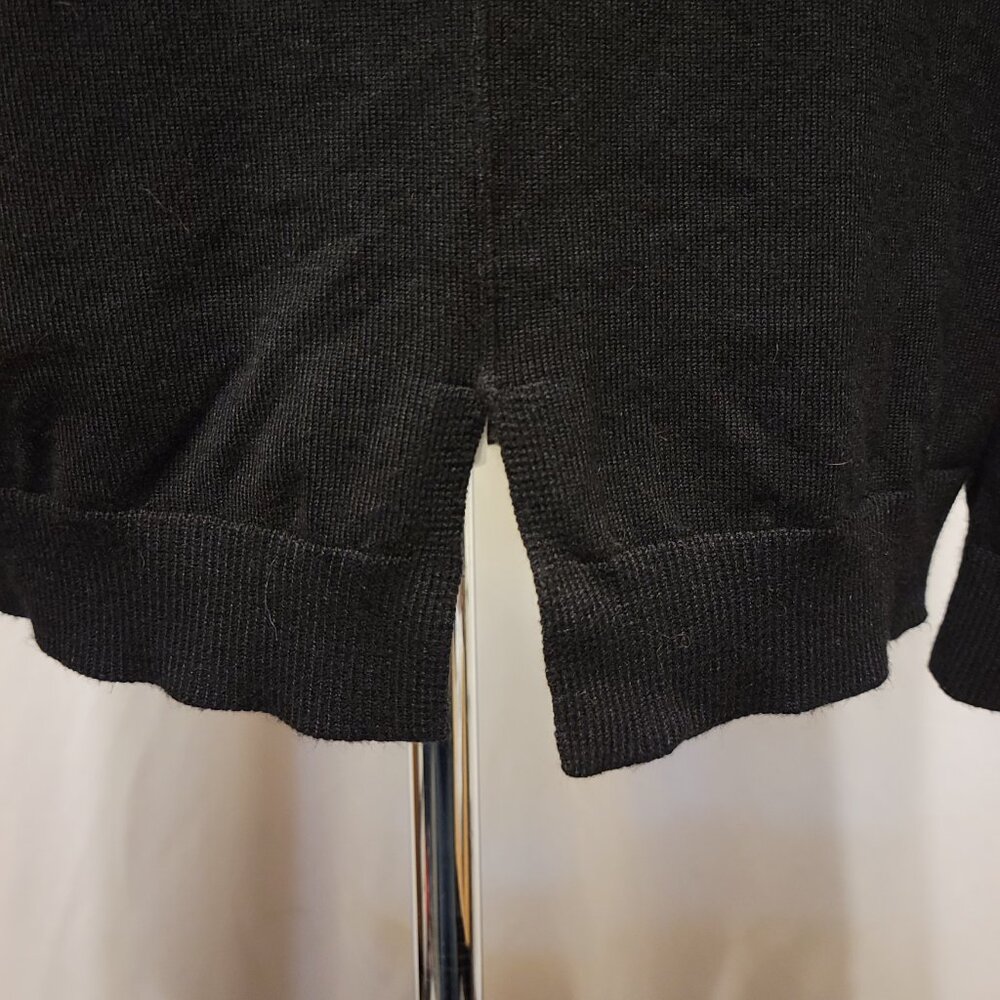 Zara Sweater Crew Neck Basic Black Split back 11-… - image 4